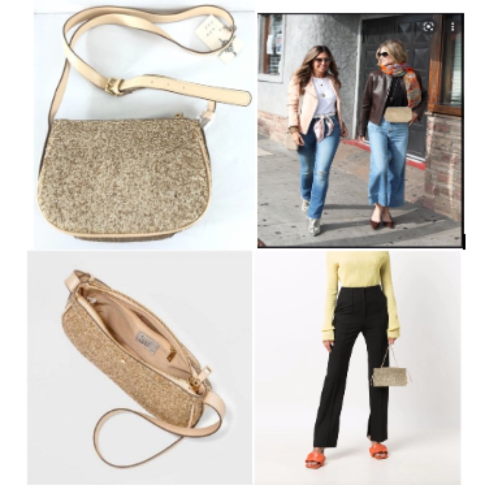 Cross Body Bag Cross Body Purse Gold Glitter NWT